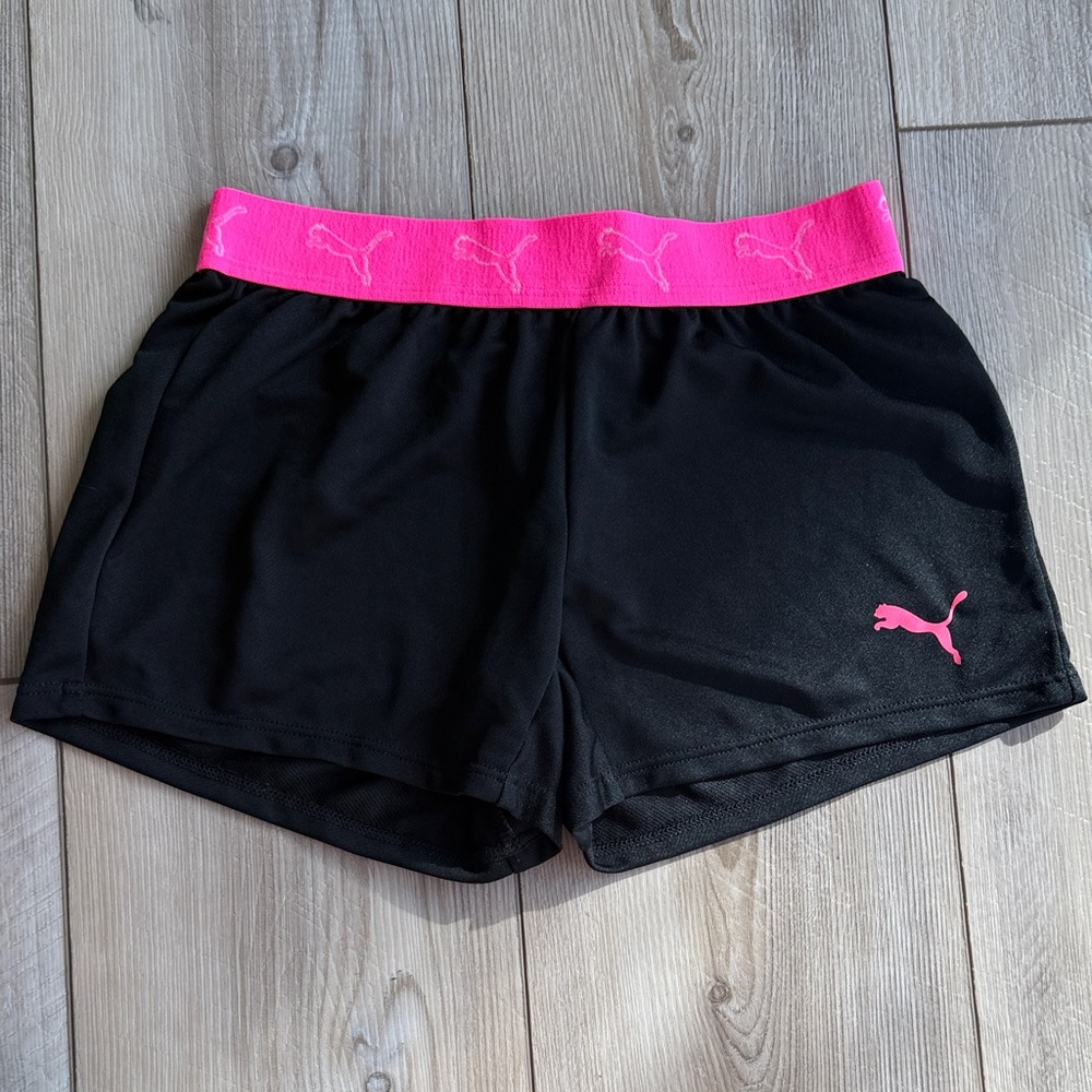 Puma Athletic Shorts in Black and Pink